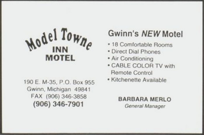 Model Towne Inn (Model Town Motel) - Yearbook Ad
